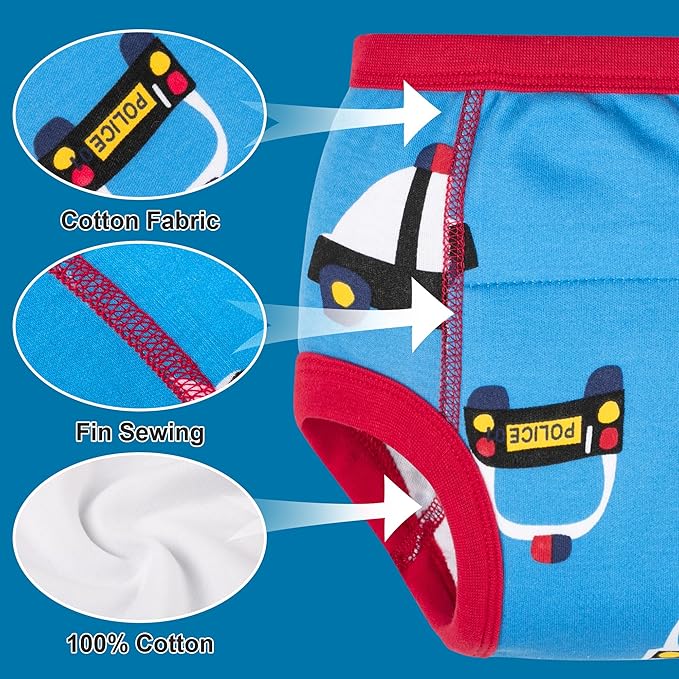 BIG ELEPHANT 10-Pack Baby Potty Training Underwear, Soft 100% Cotton Absorbent Training Pants for Boys & Girls, Ages 12M-10Y