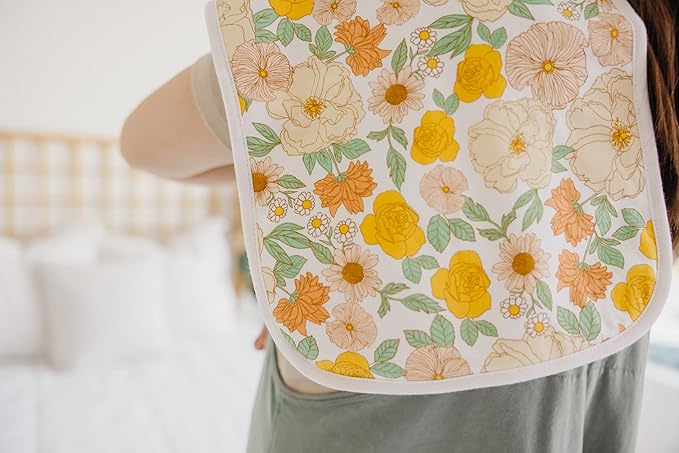 Copper Pearl Premium Baby Burp Cloths - 3-Pack Large Cotton Burp Cloths, Extra Soft Spit Up Rags with 3 Absorbent Layers, Perfect for Baby Girl Gifts (21" x 10" Size, Lemon Set)