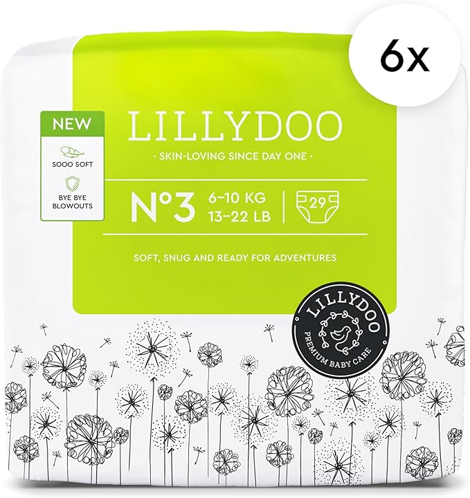 Baby Diapers - Size 3 (13-22 lbs), Monthly Supply (174 Count), Leak Protection, Skin-Friendly, Ultrasoft, Perfume- & Chlorine-Free, Hypoallergenic, Dermatologist Tested, Oeko-TEX®