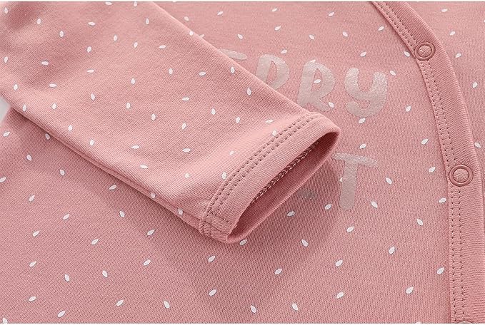 Unisex Baby Boy Girl Footies Rompers Cotton Long Sleeve 3 Pack Infant Jumpsuits 0-12Months Babies' Outfits