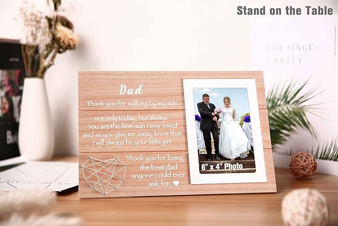 Picture Frame Gift for Father of the Bride-Wedding Gifts for Dad-Bridal Shower Present for Dad-Photo Frame Present- Thank You for Being the Best Dad Anyone Could Ever Ask for