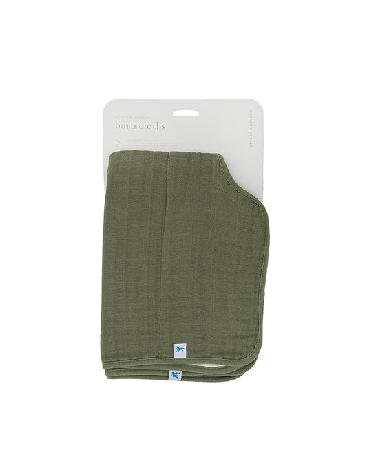 Little Unicorn Ultra-Absorbent Premium Burp Cloth 2 Pack | Soft on Baby's Skin | Larger Size | Ergonomic Design | Set of 2 (Fern)