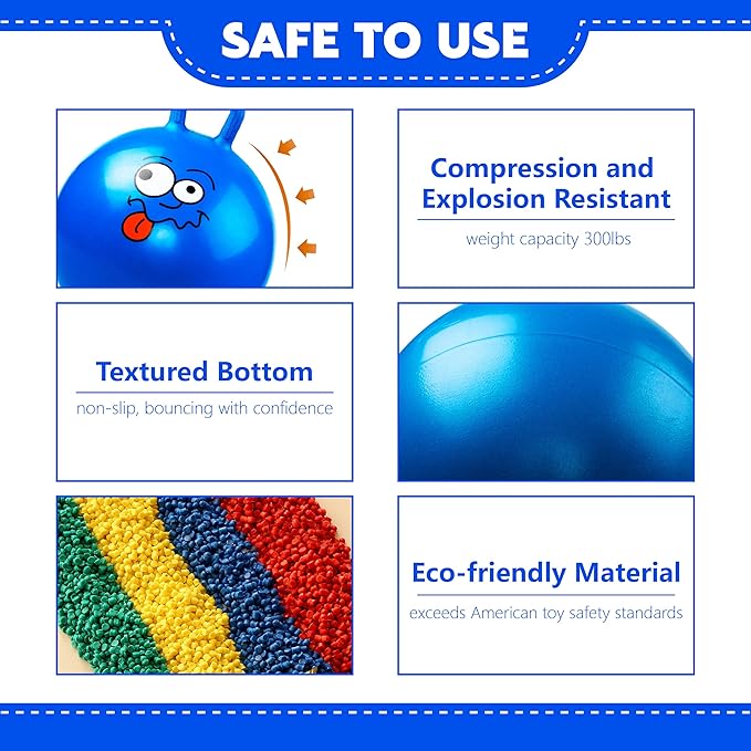 EVERICH TOY Hopper Ball, Bouncing Ball with Handle, 22 Inches Jumping Hoppity Hop Toys, Sit and Bounce on Toys for Boys and Girls Gifts