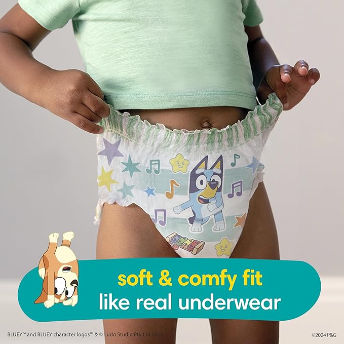 Pampers Training Pants - Easy Ups Boys & Girls Bluey - Size 3T-4T, 116 Count, Children's Potty Underwear (Packaging May Vary)