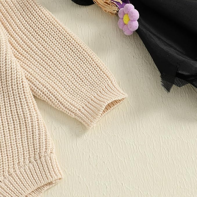 FYBITBO Baby Girl Boy Sweater Knit Oversized Pullover Sweatshirt Romper Onesie Warm Fall Winter Clothes Outfit Newborn