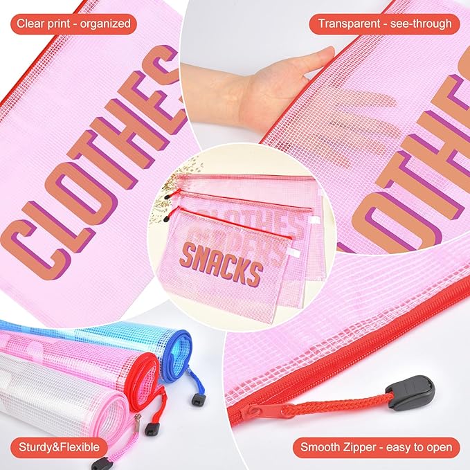 3pcs Hospital Bag Organizing Pouches for Labor and Delivery, Maternity Essentials Diaper Bag Organizer for Mom Travel (Pink, Large)