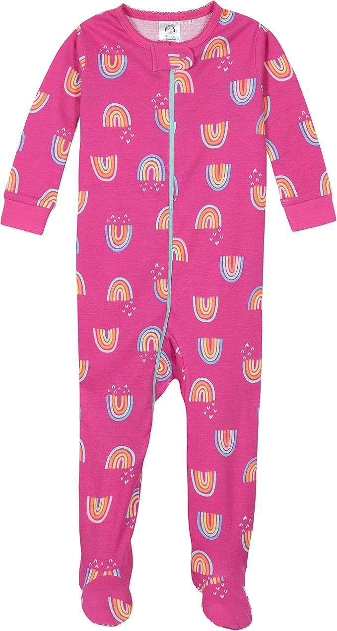 Gerber Baby Girls' 2-Pack Footed Pajamas
