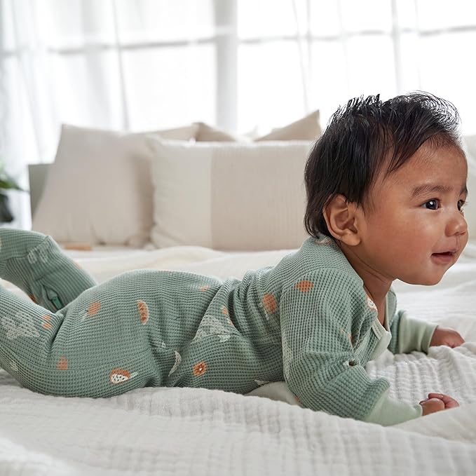 Gerber baby-girls 2-pack 2-way Zip Thermal Footed Sleep 'N Play