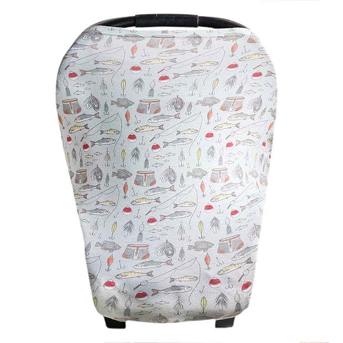 Copper Pearl Multi-Use Cover: Car Seat Covers, Nursing Cover, and Stroller Cover for Sun - Stretchy Fabric, All-Season Use, Stylish Designs, Easy Access for Moms - Trout