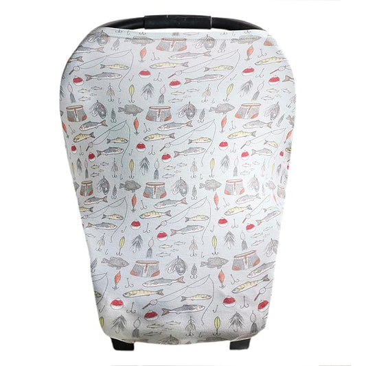 Copper Pearl Multi-Use Cover: Car Seat Covers, Nursing Cover, and Stroller Cover for Sun - Stretchy Fabric, All-Season Use, Stylish Designs, Easy Access for Moms - Trout