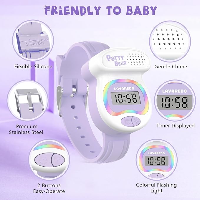 Kids Watch Potty Training Watches for Boys and Girls, Potty Timer Toilet Shape and LED Colorful Lights, Music Reminds Kids It's Time to Go to The Bathroom, Fun Gift for Moms and Toddlers