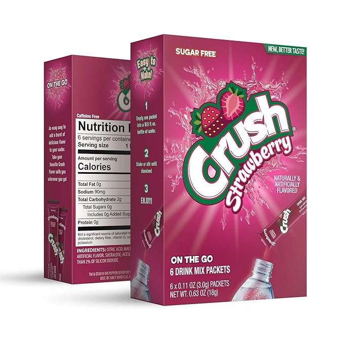 Crush- Powder Drink Mix - Sugar Free & Delicious (Classic Variety, 30 Sticks)