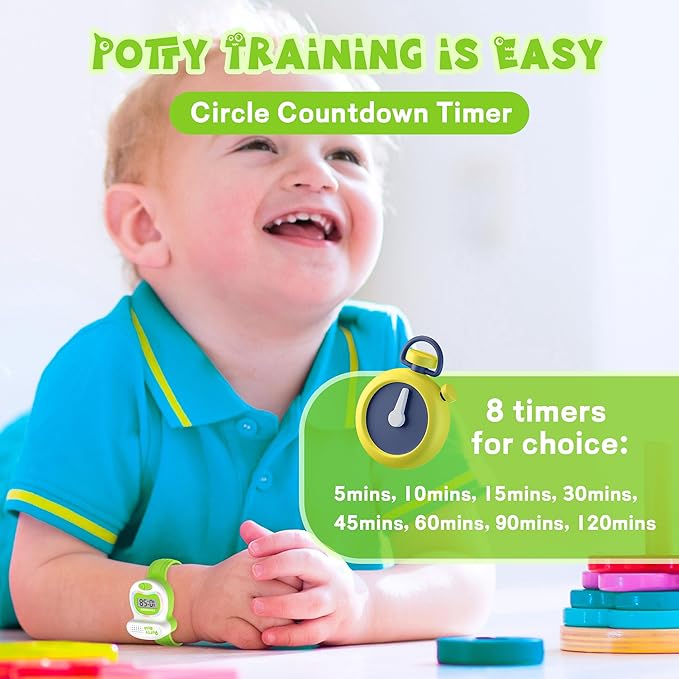 Kids Watch Potty Training Watches for Boys and Girls, Potty Timer Toilet Shape and LED Colorful Lights, Music Reminds Kids It's Time to Go to The Bathroom, Fun Gift for Moms and Toddlers