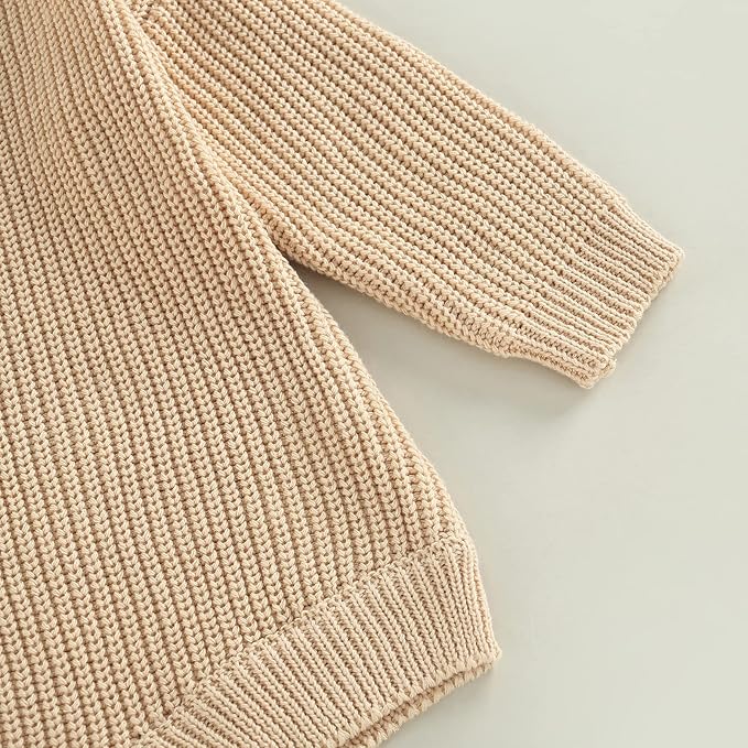 FYBITBO Baby Girl Boy Sweater Knit Oversized Pullover Sweatshirt Romper Onesie Warm Fall Winter Clothes Outfit Newborn