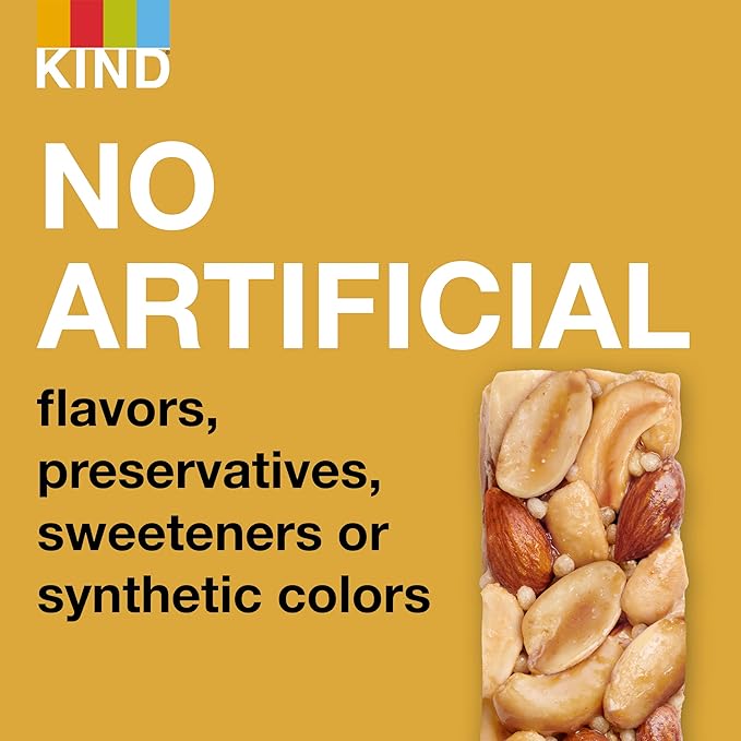 KIND Nut Bars, Honey Roasted Nuts & Sea Salt, Good Source of Fiber, Gluten Free, Low Sugar, 7g Protein, 12 Count