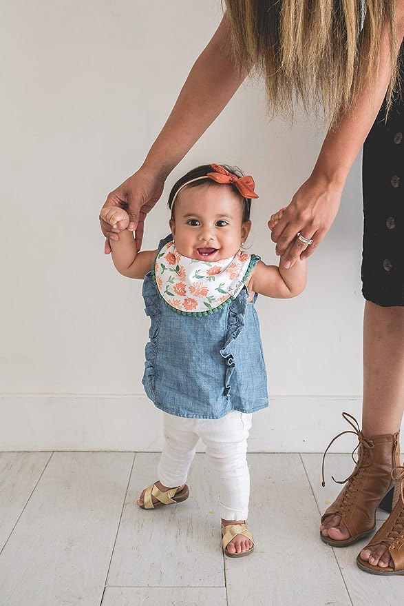 Copper Pearl Baby Bandana Drool Bibs for Drooling and Teething 2-Pack Fashion Bibs Gift Set for Girls “Hazel