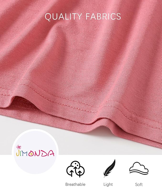 Jimonda Toddler Kids Girls Boys Pajamas Sets Soft Comfy Jammies Tencel Solid Raglan Sleepwear Pajamas Pjs 2pcs Set 18M-8Y