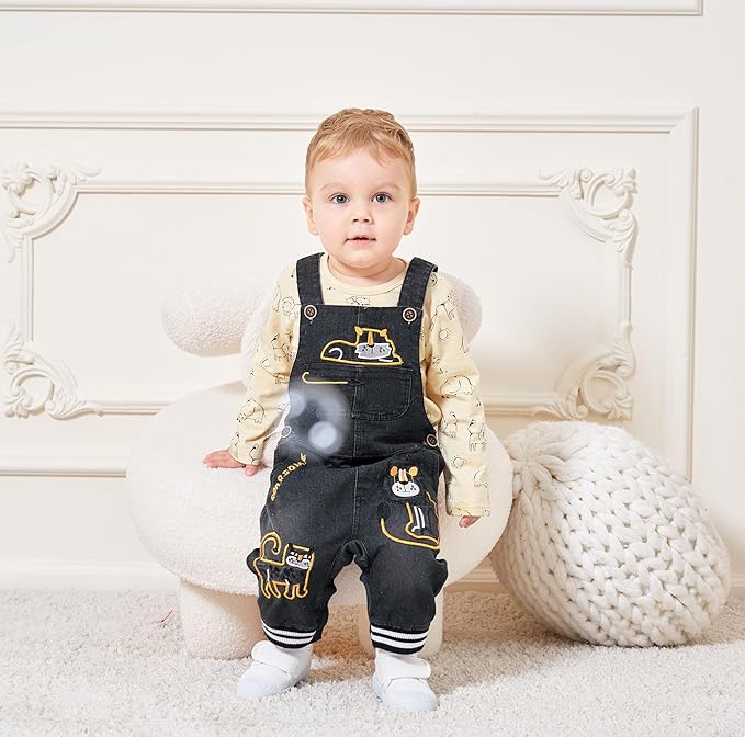 Cute Baby Boy Clothes Suit Toddler Boys' Striped long Sleeve T-Shirt+Denim Overalls Jumpsuit Pants Outfits Sets