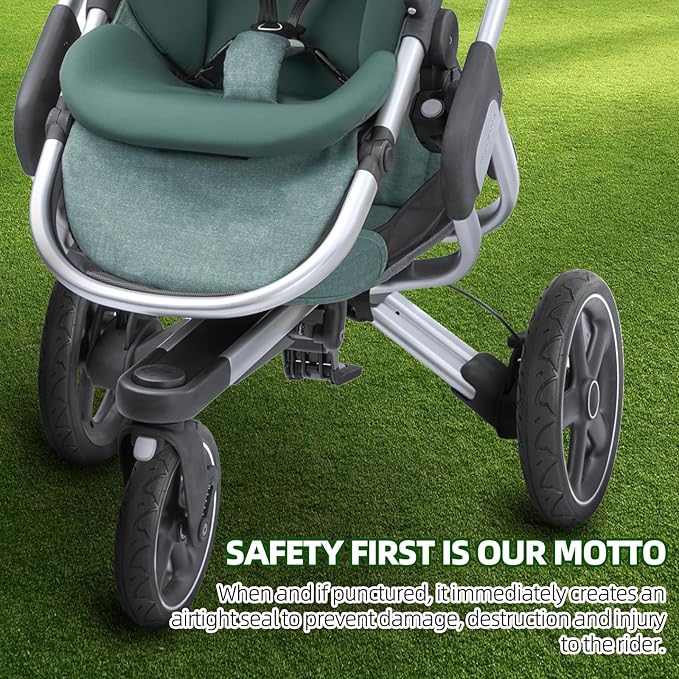 16" Back and 12.5" (2+1) Front Wheel Replacement Inner Tubes and Tires | Compatible with BoB Stroller Tire Revolution SE/Pro/Flex/SU/Ironman - Made from BPA/Latex Free Premium Quality Butyl Rubber