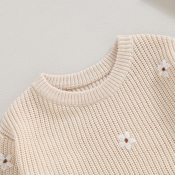 FYBITBO Baby Girl Boy Sweater Knit Oversized Pullover Sweatshirt Romper Onesie Warm Fall Winter Clothes Outfit Newborn