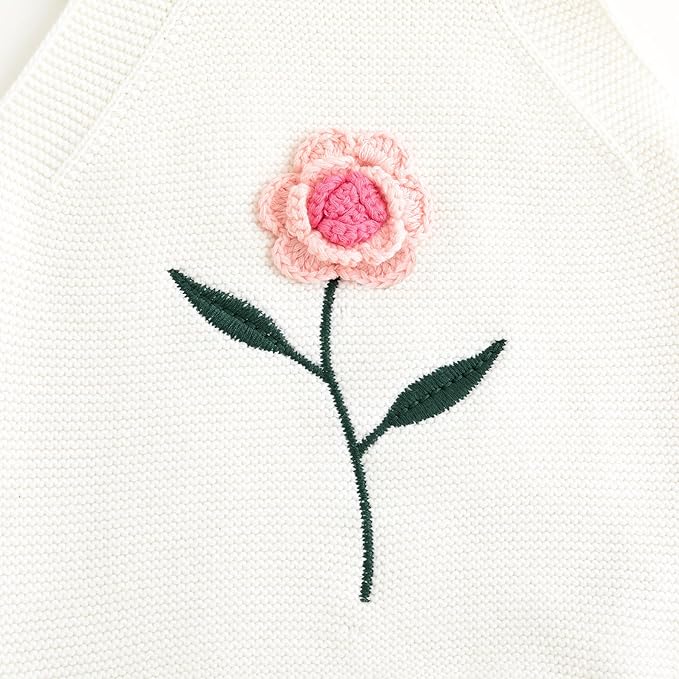 Simplee kids Baby Girls Sunflower Knit Rompers Knit Clothes for Newborn Baby Girls