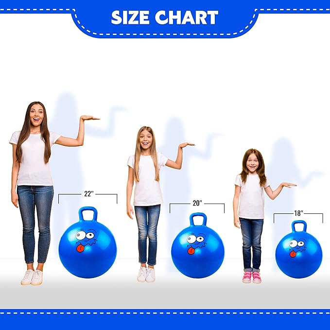 EVERICH TOY Hopper Ball, Bouncing Ball with Handle, 20 Inches Jumping Hoppity Hop Toys, Sit and Bounce on Toys for Boys and Girls Gifts