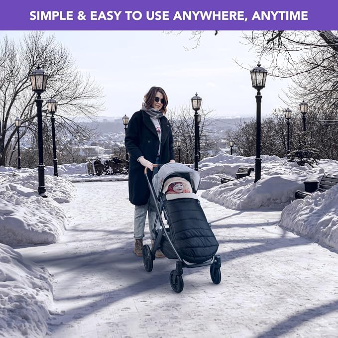 Buntting Bag Compatible with UPPAbaby Vista V2, V3, Vista, Cruz, Cruz V2, RumbleSeat, Ridge, Minu Strollers, Warm and ultra-plush Waterproof Bunting Bag. Universal, easily attaches to all strollers.