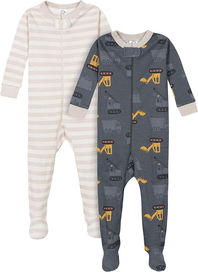 Gerber Baby Boys' 2-Pack Footed Pajamas