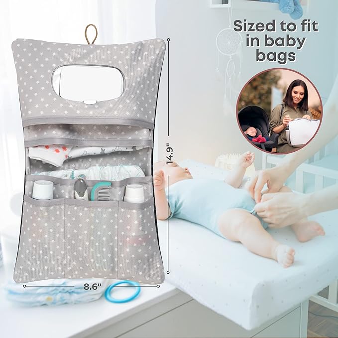 HAMUR Baby Diaper Bag Organizer – Travel-Friendly, Compact & Foldable | Stroller Pouch for Newborn Essentials – Must-Have for Boys & Girls (Anchor)