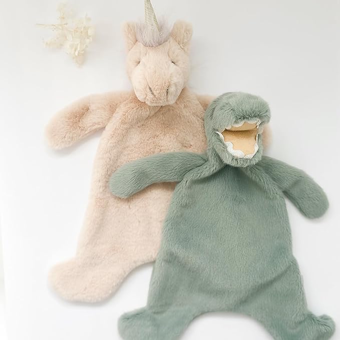 MON AMI Dino Plush Lovey for Babies – 15” | Security Blanket for Newborns