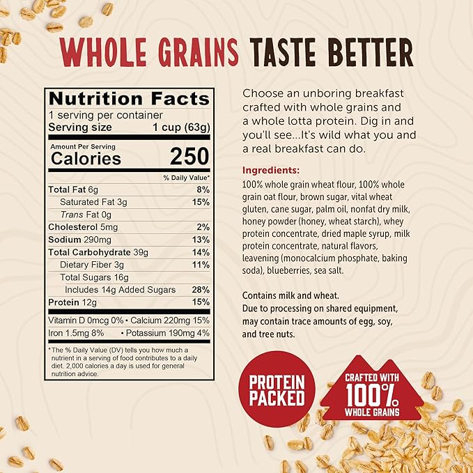 Kodiak Cakes Pancake On the Go, Blueberry and Maple, 2.16 Ounce (Pack of 12)