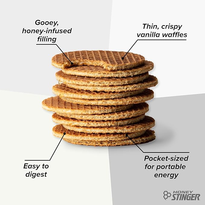 Honey Stinger Organic Mini Vanilla Waffles, Energy Stroopwafel for Exercise, Endurance and Performance, Sports Nutrition for Home & Gym, Pre and Post Workout, 1 Bag, 5.3 Ounce