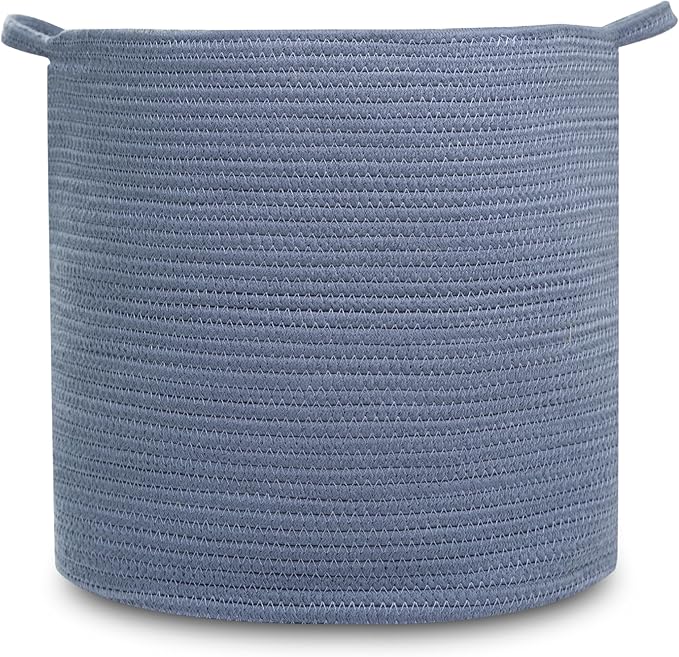 Natemia Large Woven Storage Basket (15" x 15" x 14") - Perfect Baby Registry Gift, Ideal for Blanket, Baby Toys and More