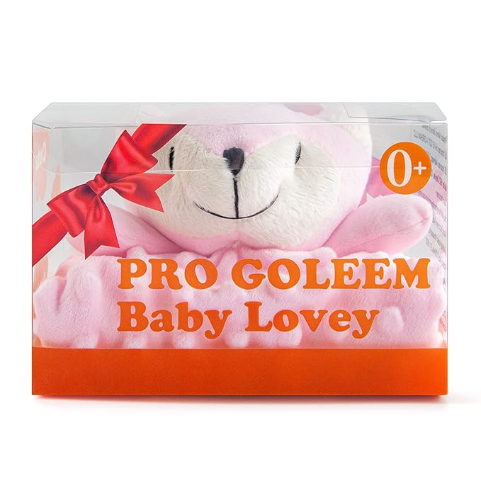 Pro Goleem Loveys for Babies - Soft Security Blanket Baby Snuggle Toy Newborn Stuffed Animals Baby Gifts for Girls, Pink Fox 16 Inch