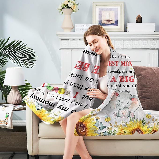 Pregnancy Gifts for Mommy - Mom to Be Gift, First Time Moms Gift, Promoted to Mom Gifts - Super Soft Flannel Throw Blanket 60"×50"