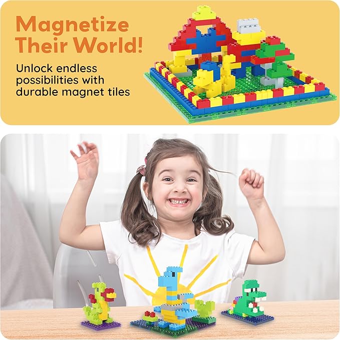 PicassoTiles Magnetc Brick Tile 259pcs Building Block Combo Set Compatible with Major Brick Systems Over 50+ Builds STEM Educational Construction Toy for Kids Toddlers Boys Girls Ages 3 and Up PTS259