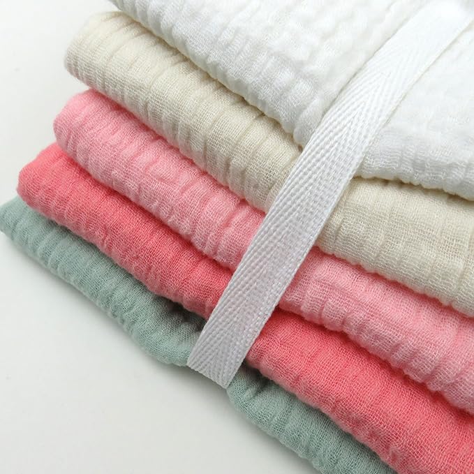 HonestBaby Multipack Woven Burp Cloths Soft Absorbent Multi-layered 100% Organic Cotton Infant Baby Boys, Girls, Unisex, Strawberry Cream, One Size