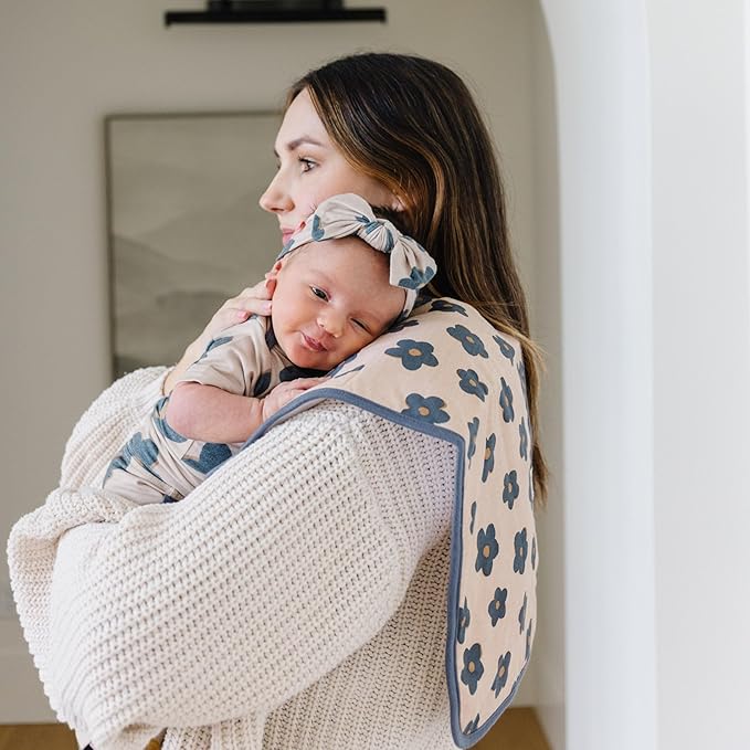 Baby Burp Cloth Large 21''x10'' Size Premium Absorbent Triple Layer 3-Pack Gift Set "Gemma in Tan" by Copper Pearl