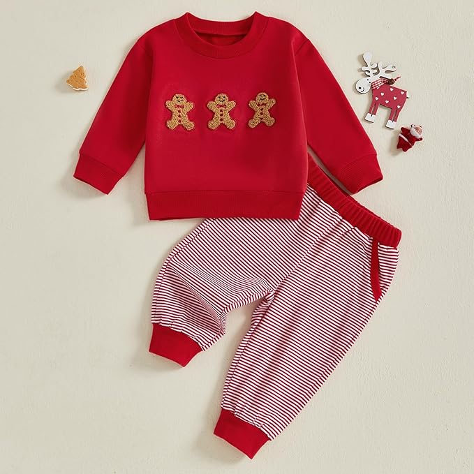 CIYCUIT Toddler Baby Boy Outfits Striped Sweatshirt Pants Clothes Set