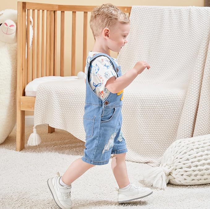 Cute Baby Boy Clothes Suit Toddler Boys' Striped long Sleeve T-Shirt+Denim Overalls Jumpsuit Pants Outfits Sets