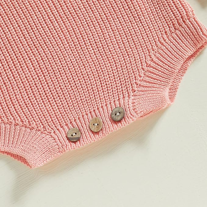 FYBITBO Baby Girl Boy Sweater Knit Oversized Pullover Sweatshirt Romper Onesie Warm Fall Winter Clothes Outfit Newborn