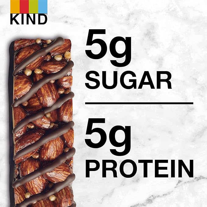 KIND Bars, Dark Chocolate Mocha Almond, Healthy Snacks, Gluten Free, Low Sugar, 5g Protein, 12 Count