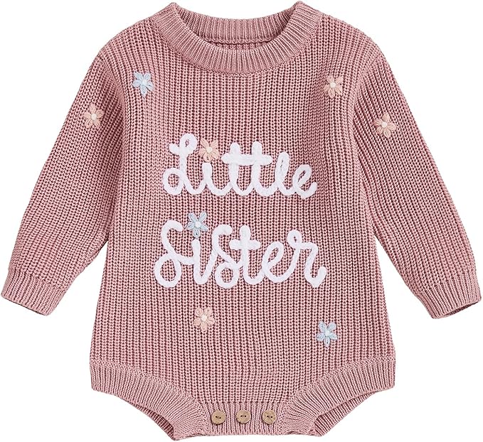 FYBITBO Baby Girl Boy Sweater Knit Oversized Pullover Sweatshirt Romper Onesie Warm Fall Winter Clothes Outfit Newborn