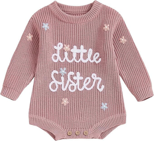 FYBITBO Baby Girl Boy Sweater Knit Oversized Pullover Sweatshirt Romper Onesie Warm Fall Winter Clothes Outfit Newborn