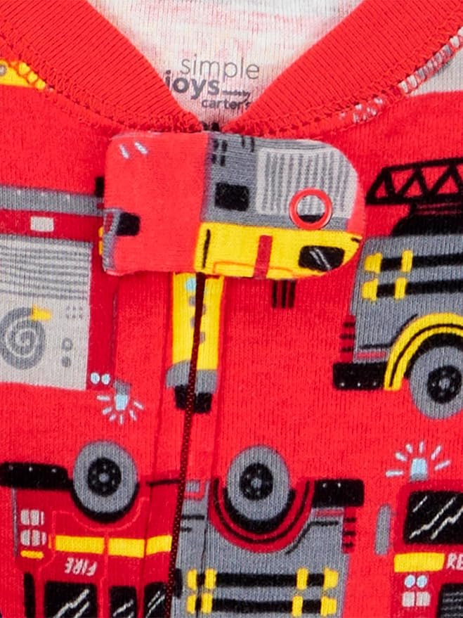 Simple Joys by Carter's Toddlers and Baby Boys' Snug-Fit Footed Cotton Pajamas, Pack of 3