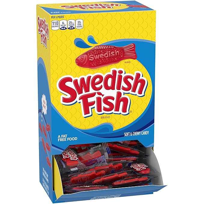 SWEDISH FISH Individually Wrapped Soft & Chewy Candy, Bulk Candy, School Snacks, 240 Count Box
