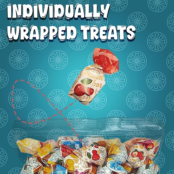 Fruit Filled Hard Candy Individually Wrapped - 2 lb Delicious Assorted Variety Pack for Snacking & Sharing - Bag of Candy for Mima's Summer Mega Sale & Valentines Day