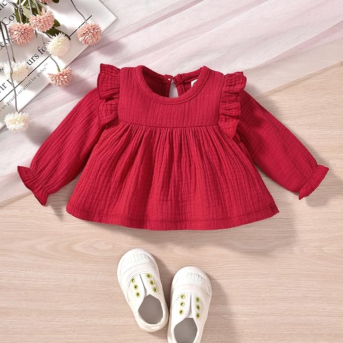 HINTINA Infant Baby Girl Long Sleeve Fall Winter Outfits With Headband