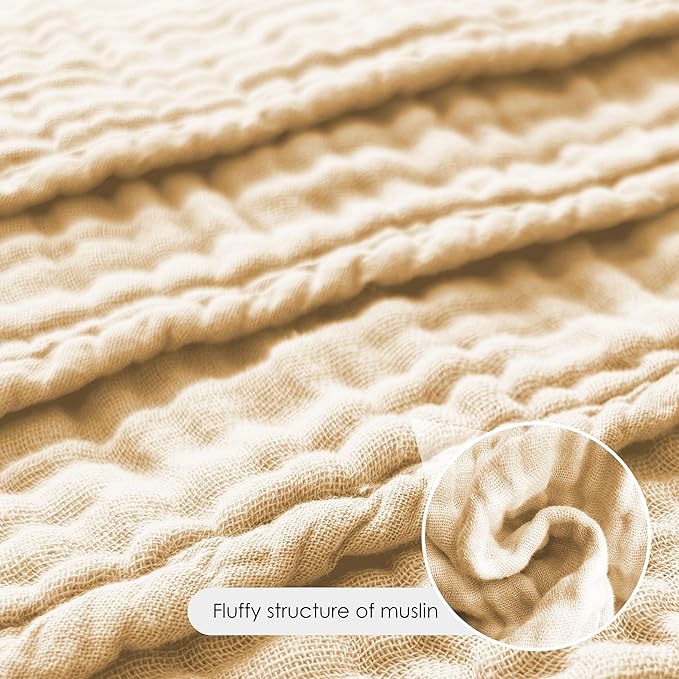 12 Pack Muslin Burp Cloths - Large 20" x 10", Ultra Absorbent 100% Cotton for Baby Drool and Messes - Soft, Gentle Baby Burp Rag for Boys & Girls -Brown