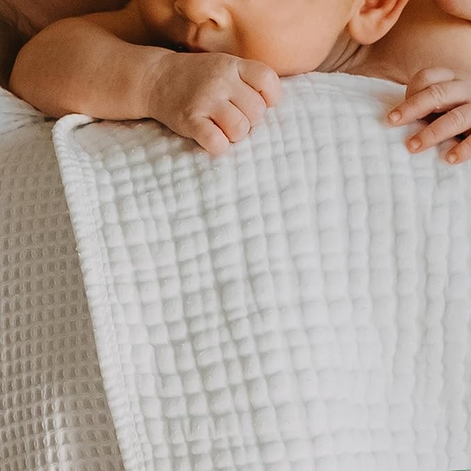 HonestBaby Multipack Woven Burp Cloths Soft Absorbent Multi-layered 100% Organic Cotton Infant Baby Boys, Girls, Unisex, Strawberry Cream, One Size